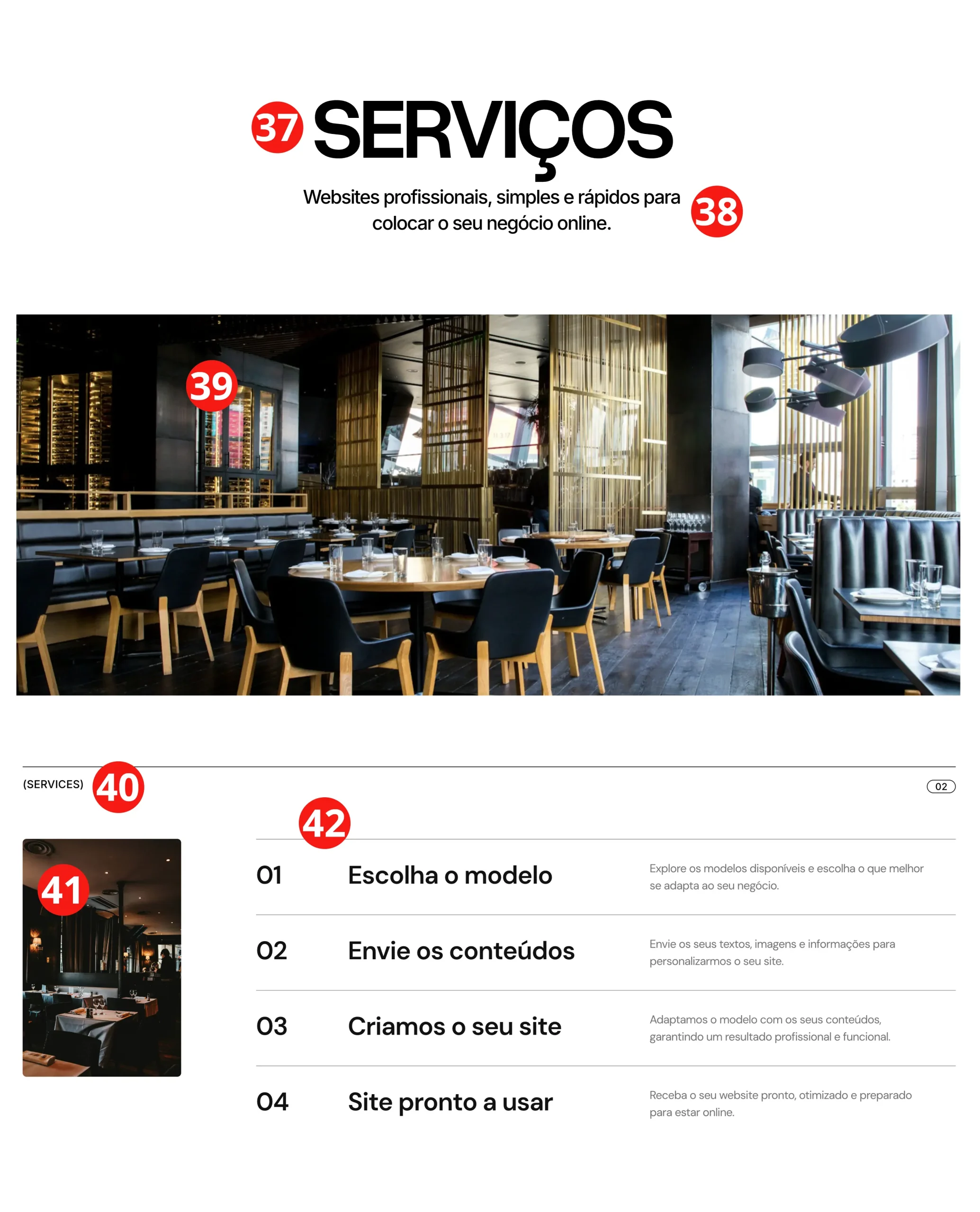 Referência da página serviços