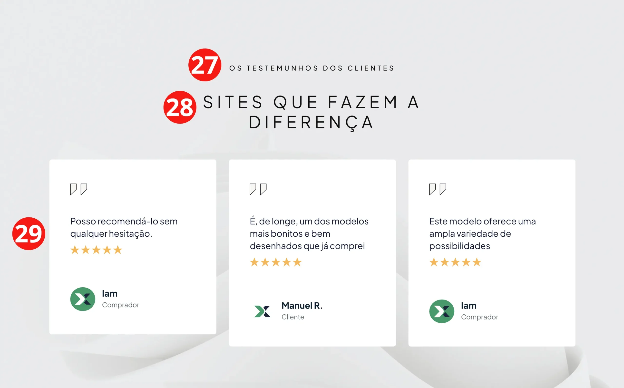 Referência da secção Testemunhos